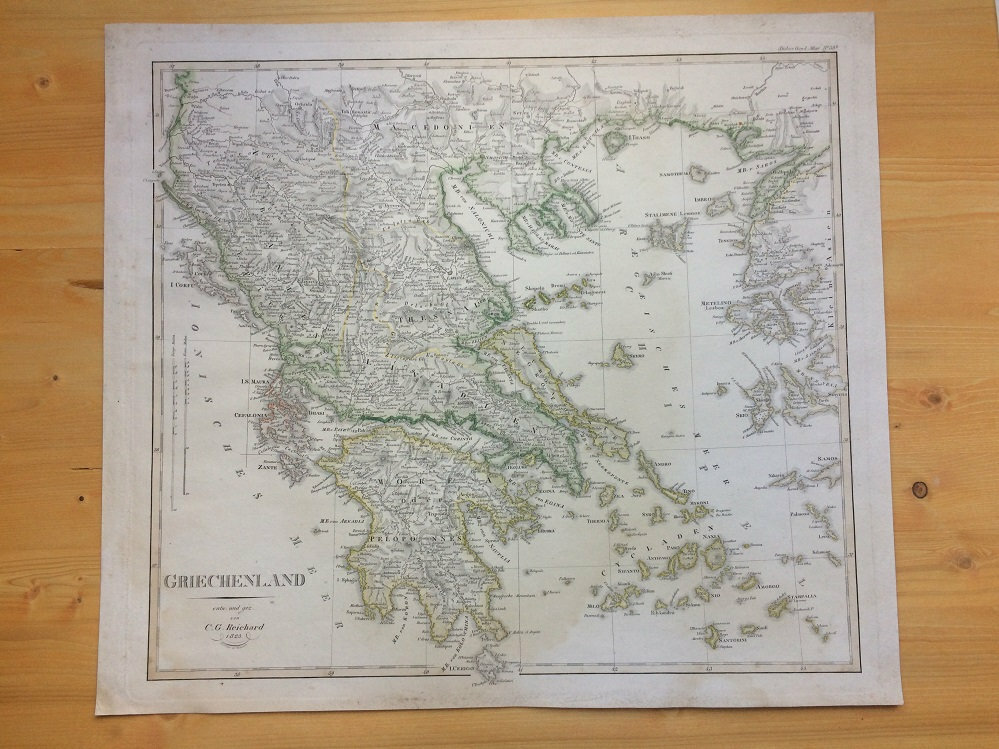 Антикварная карта Греции 1823 год.
