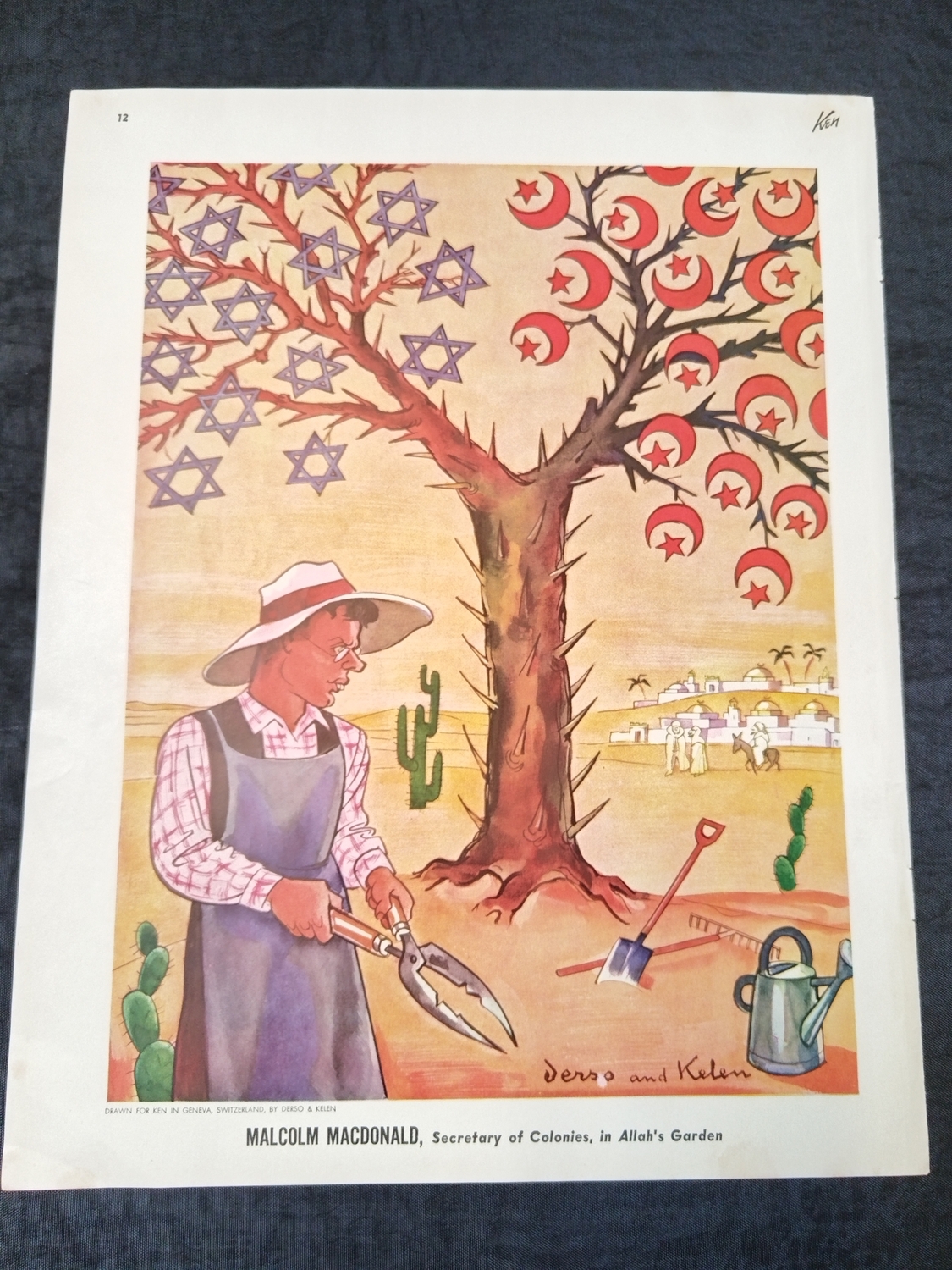 Карикатура на арабо-израильский конфликт 1938 год.