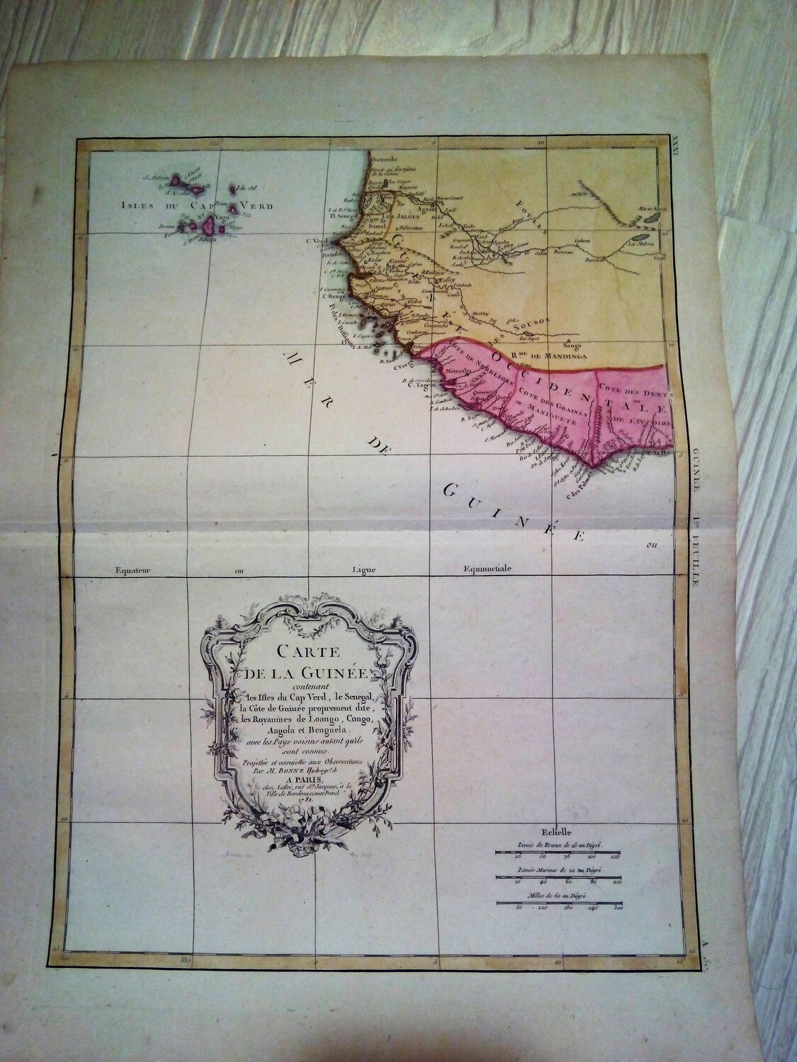 Антикварная карта побережья Западной Африки 1787 год.