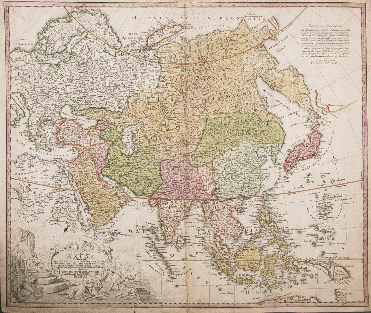 Карта Азии 1730 год.