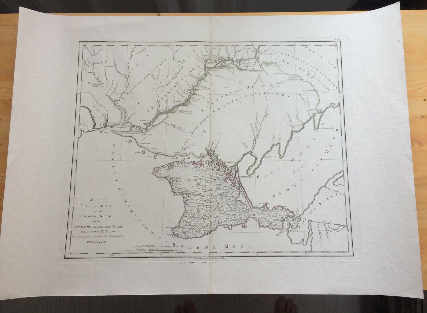 Антикварная карта Крыма 1787 год.