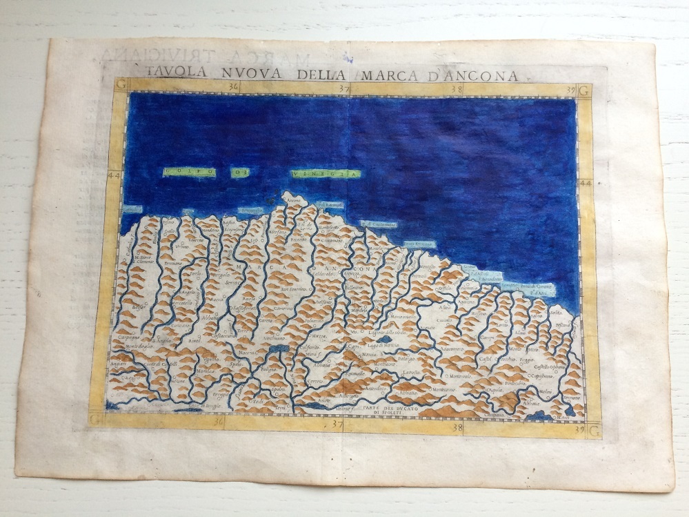 Антикварная карта Анконы 1574 год.