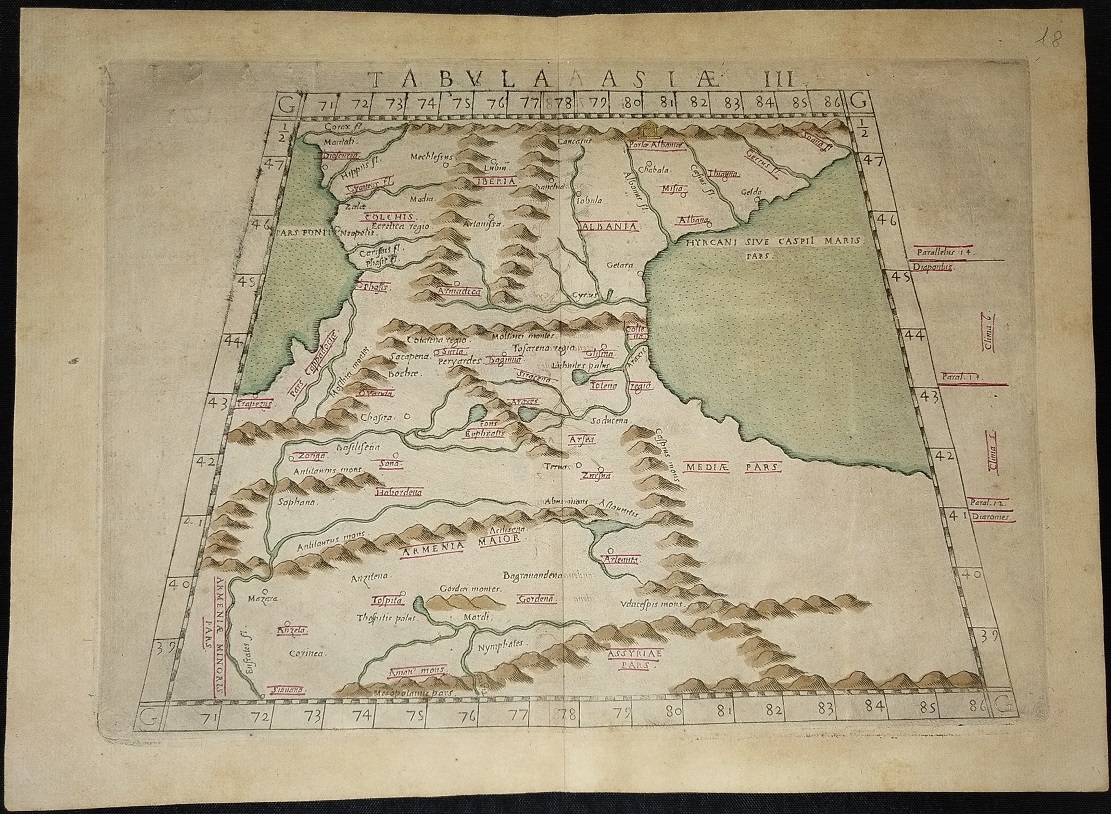 Карта Кавказа 1574 год.