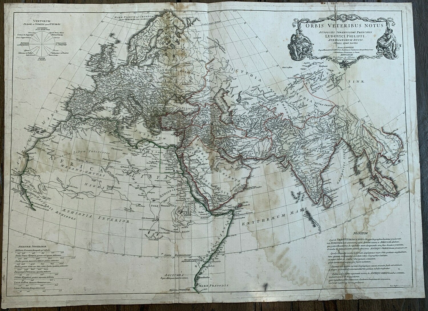 Большая карта Древнего Мира 1781 год.