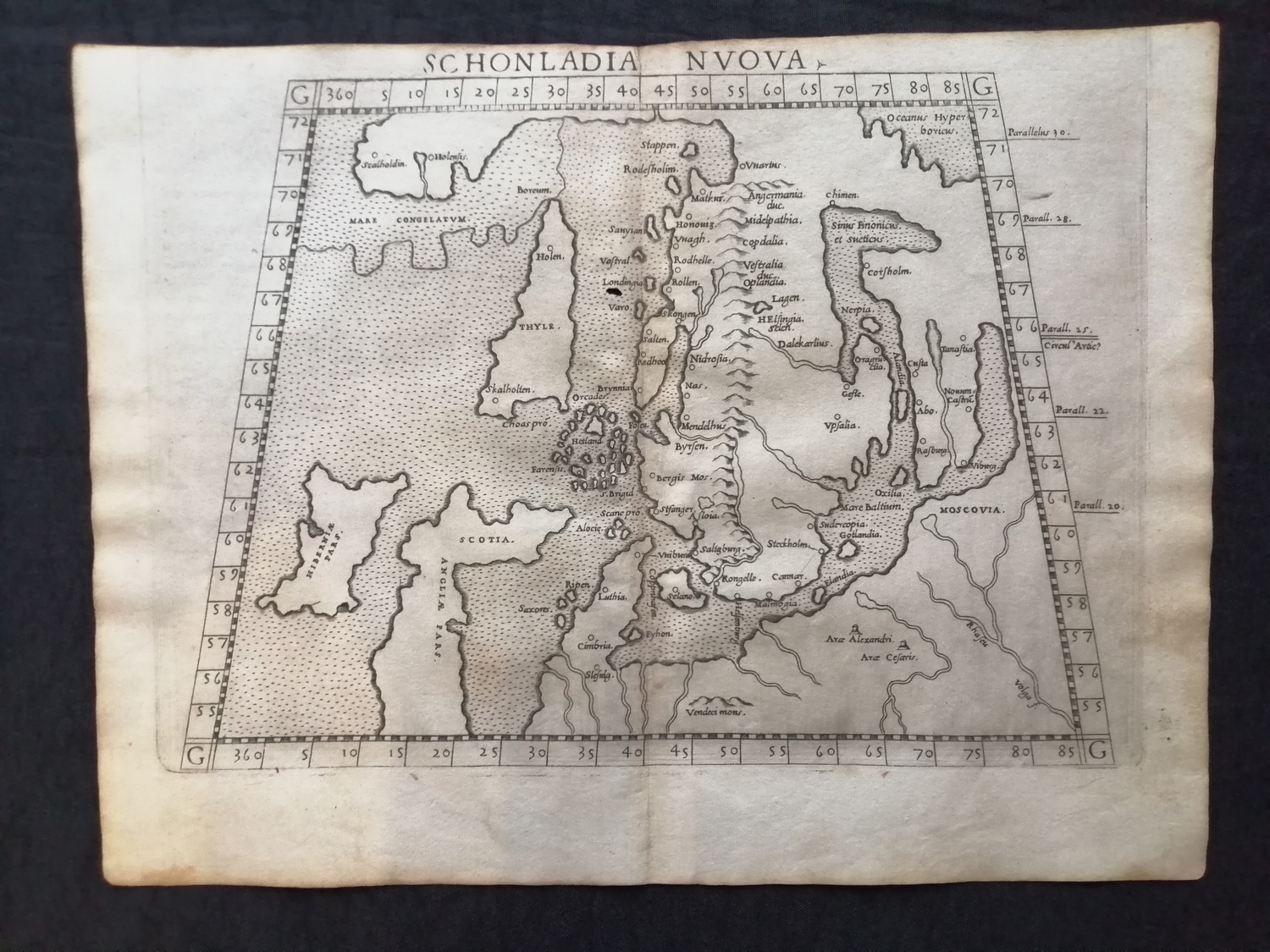 Карта Северной Европы 1564 год.