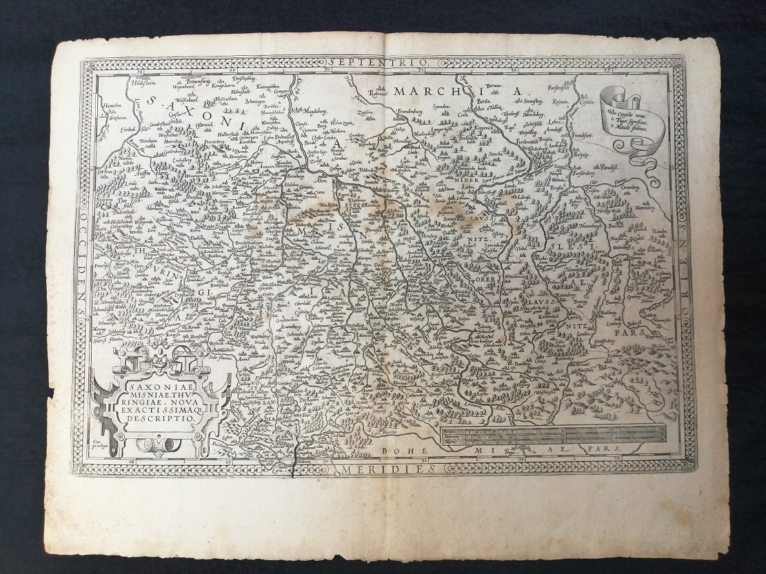 Карта Саксонии 1601 год.