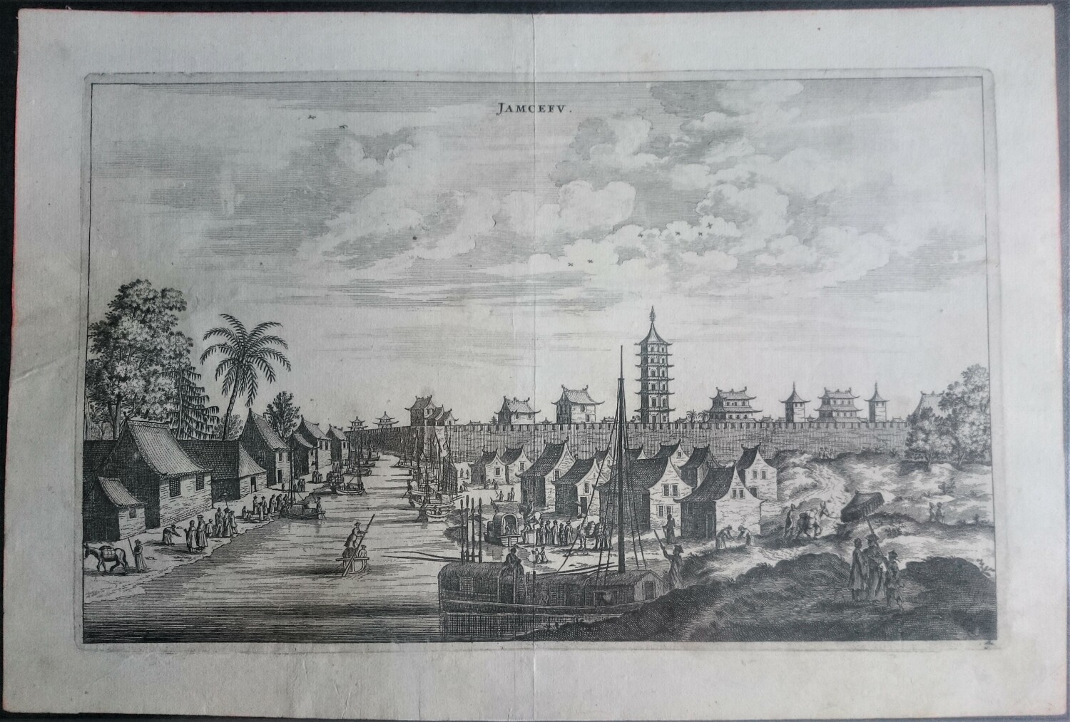 Вид китайского города Янчжоу 1668 год