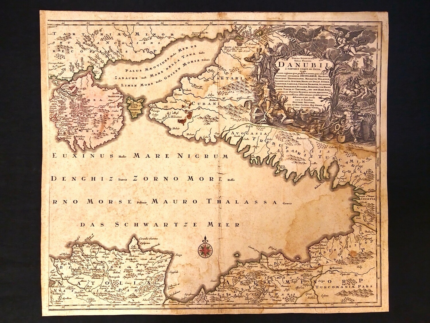 Карта Черного моря 1740 год.
