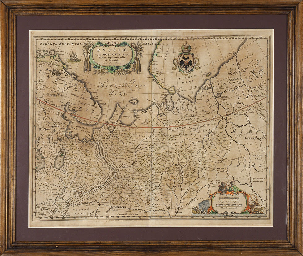 Антикварная карта Северо-восточной Московии 1647 год.