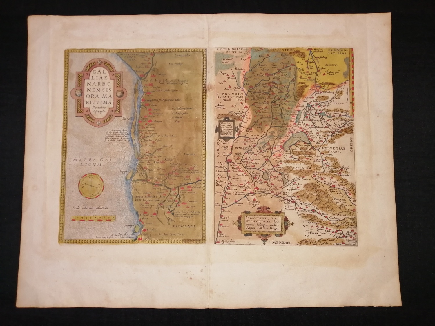 Карта Галлии и Бургундии 1575 год.