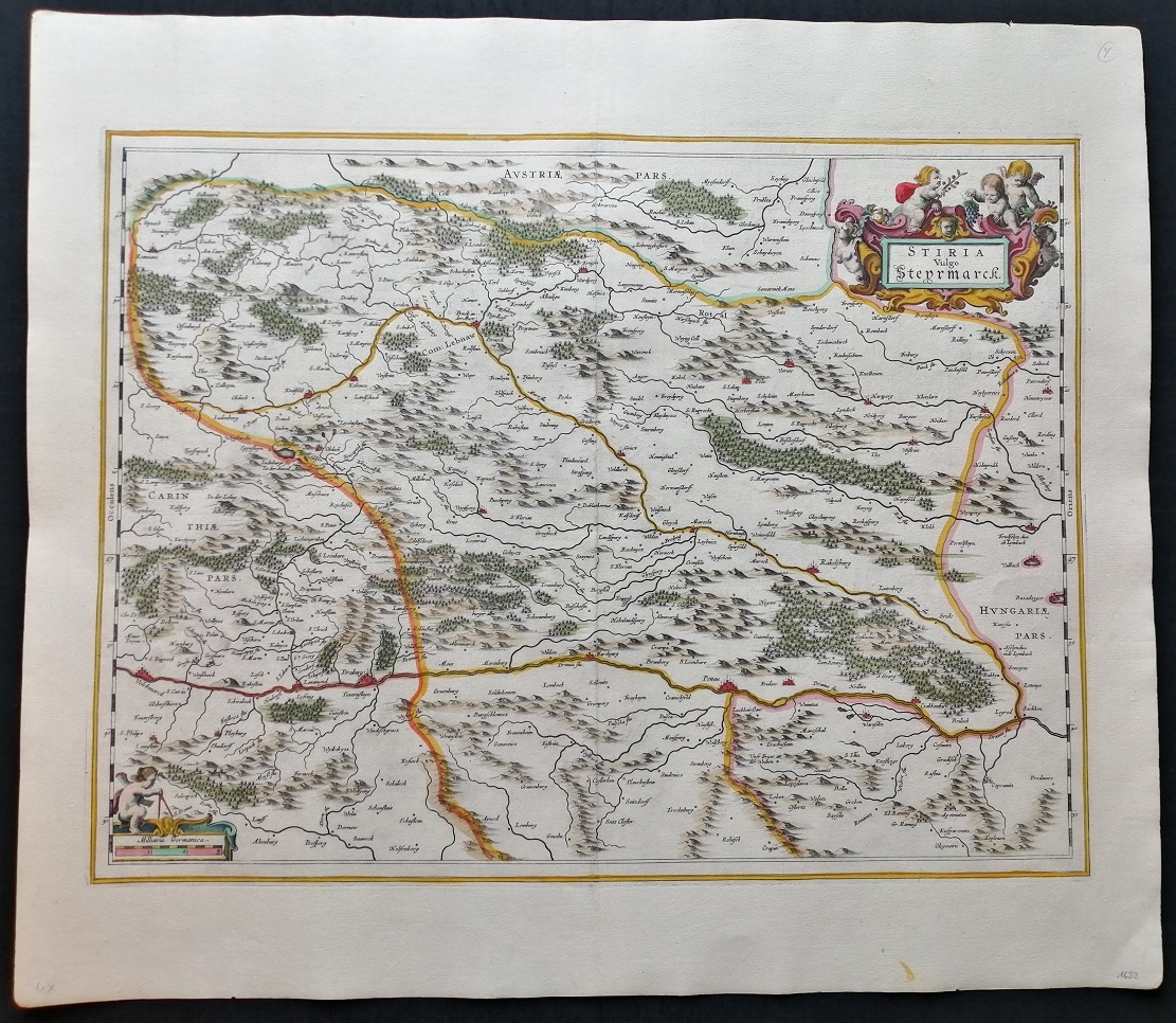 Карта австрийской провинции Штирия 1653 год.
