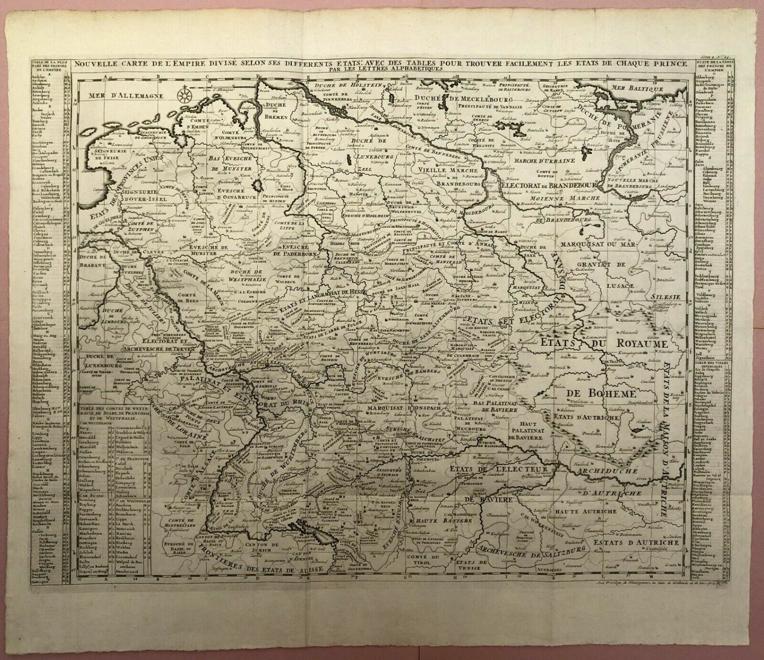 Карта Священной Римской Империи 1719 год.