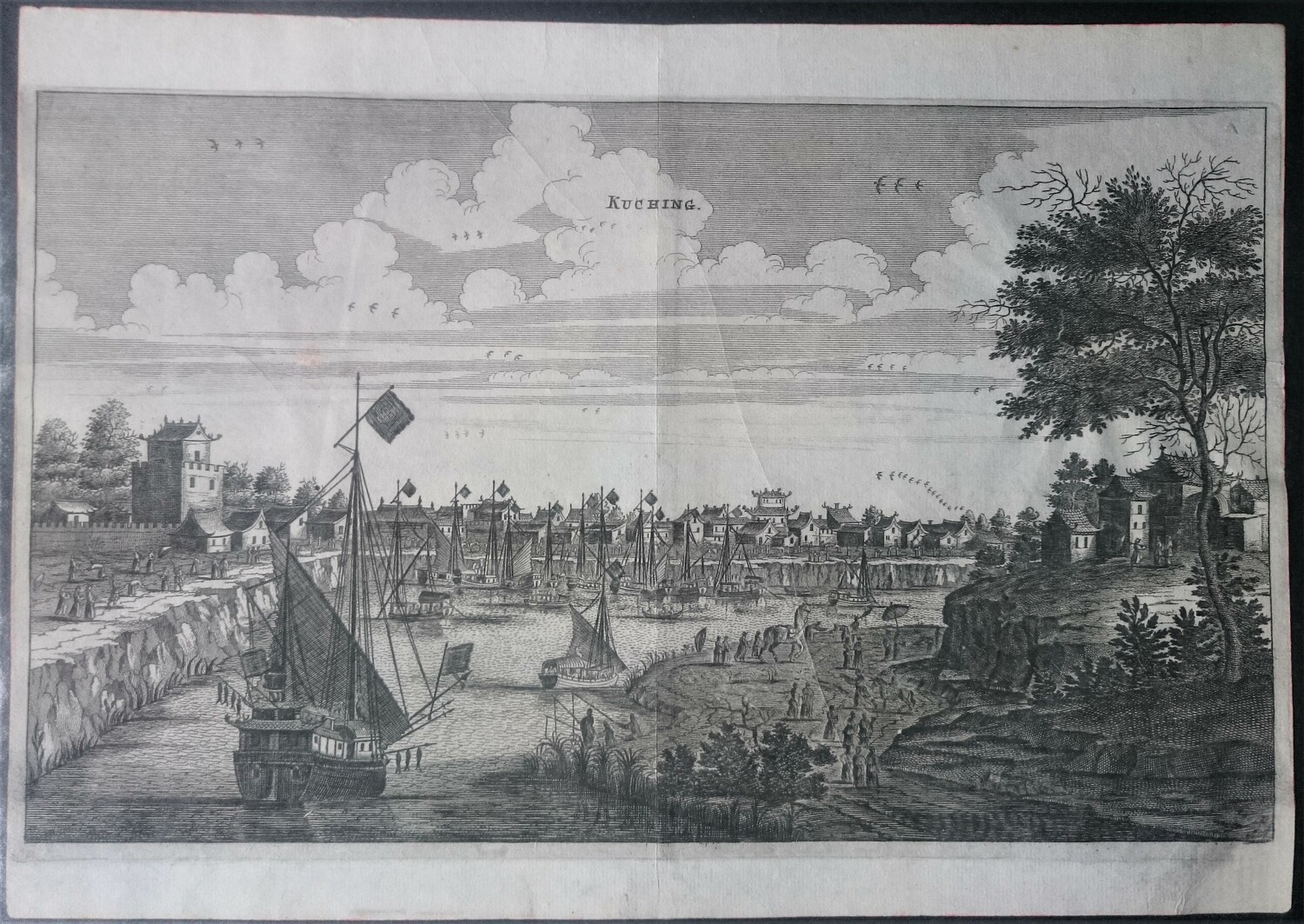 Вид китайского города Кучинг 1668 год.