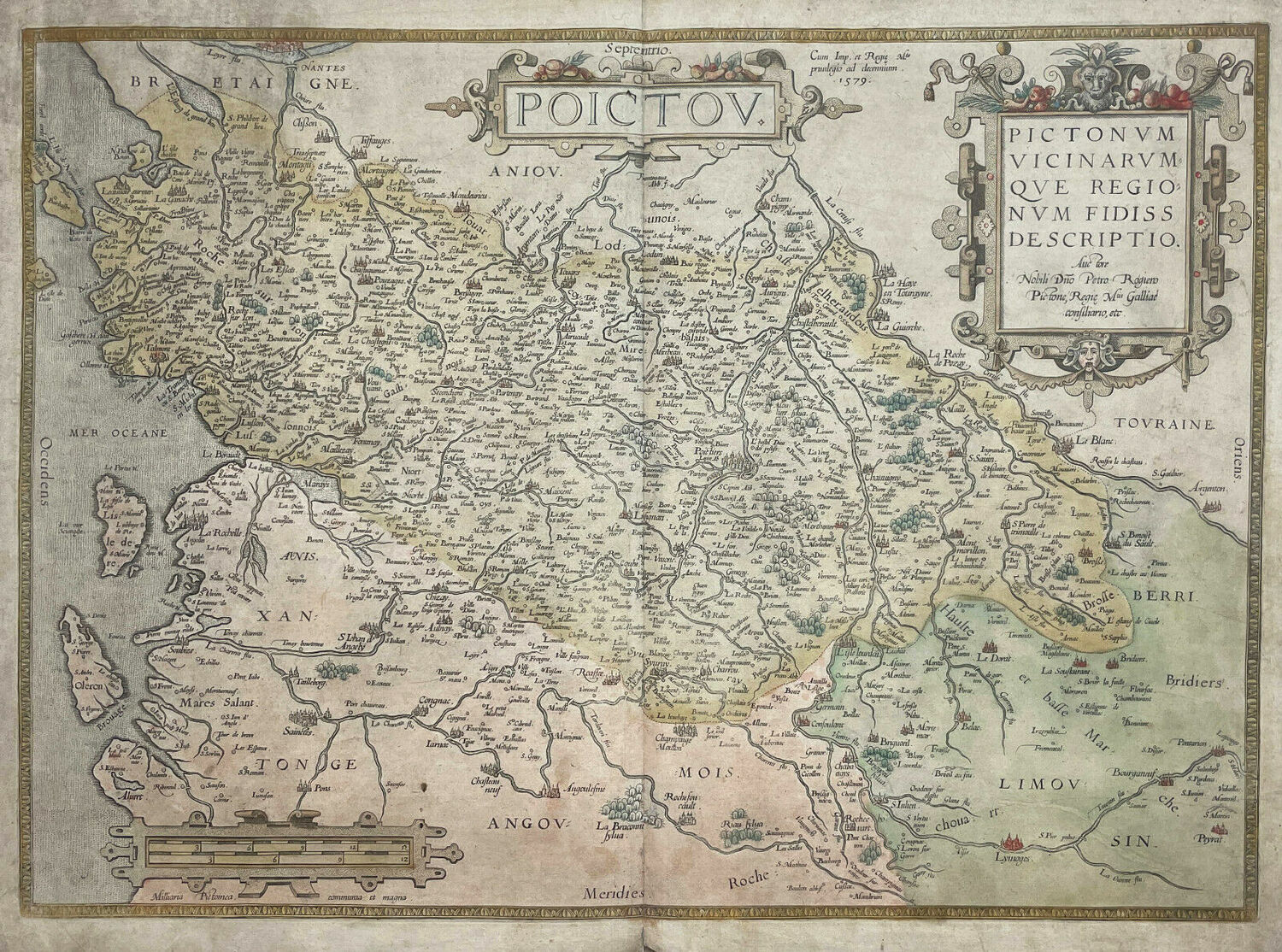 Карта Пуату 1580 год.