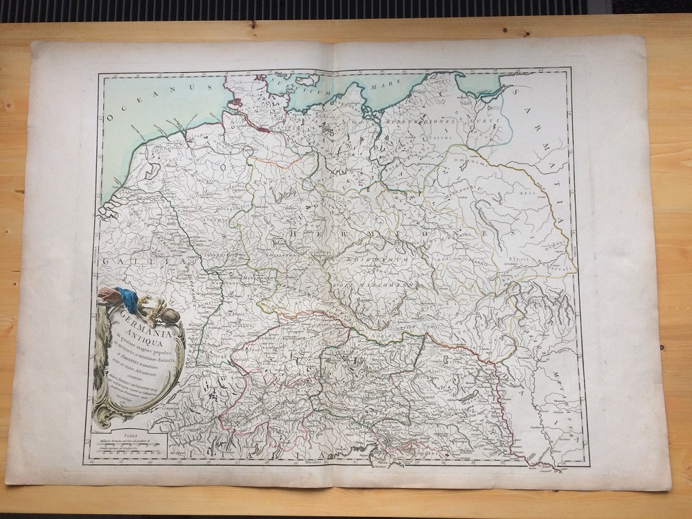Антикварная карта Древней Германии 1756 год.