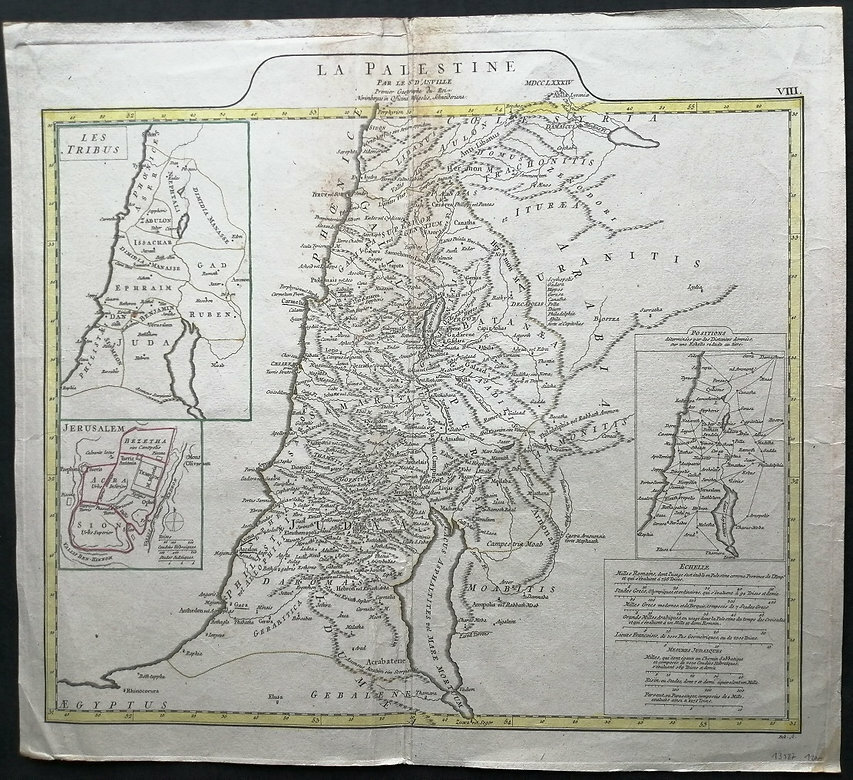 Антикварная карта Святой Земли 1784 год.