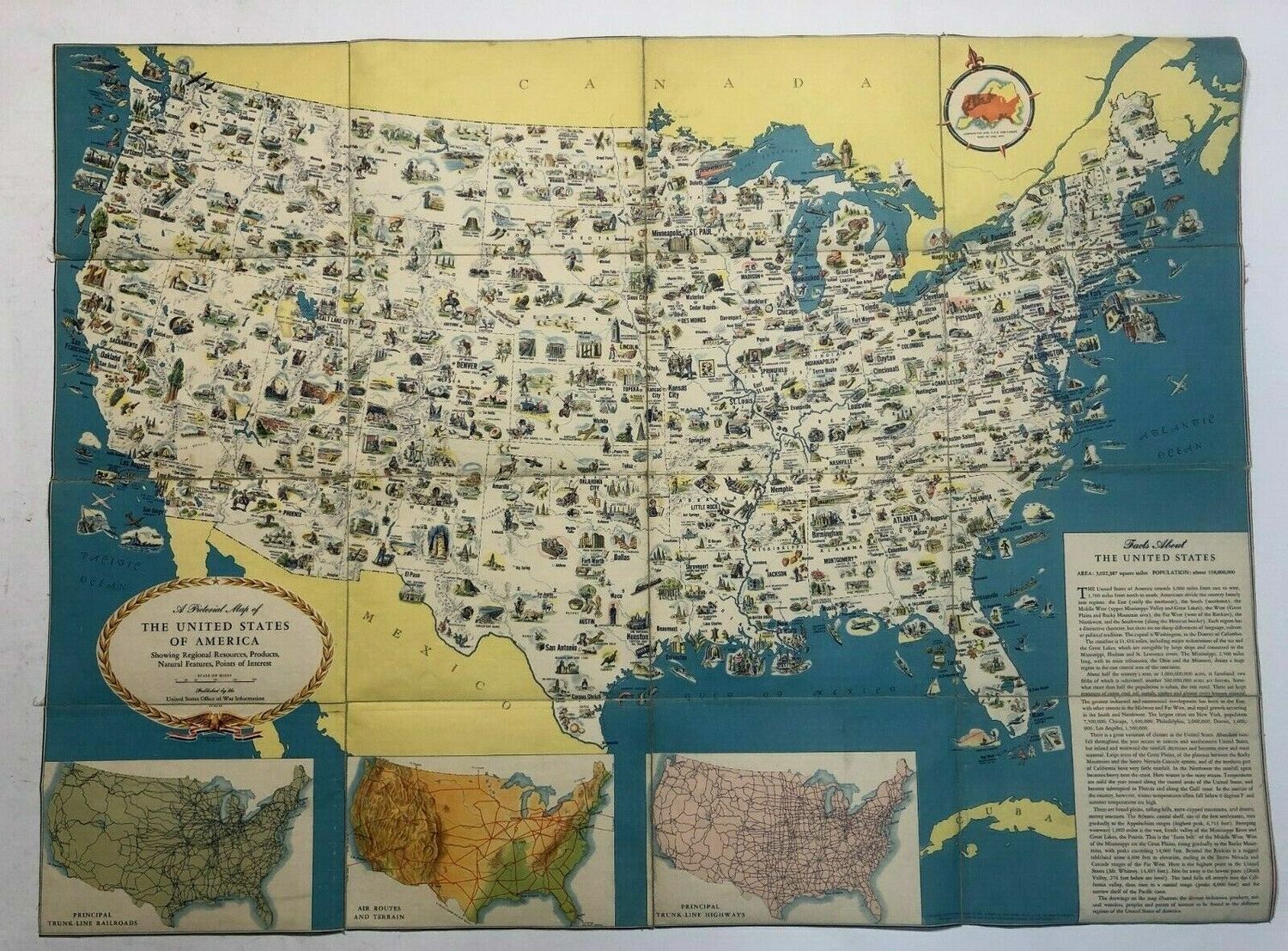Экономическая карта США 1950-е гг.