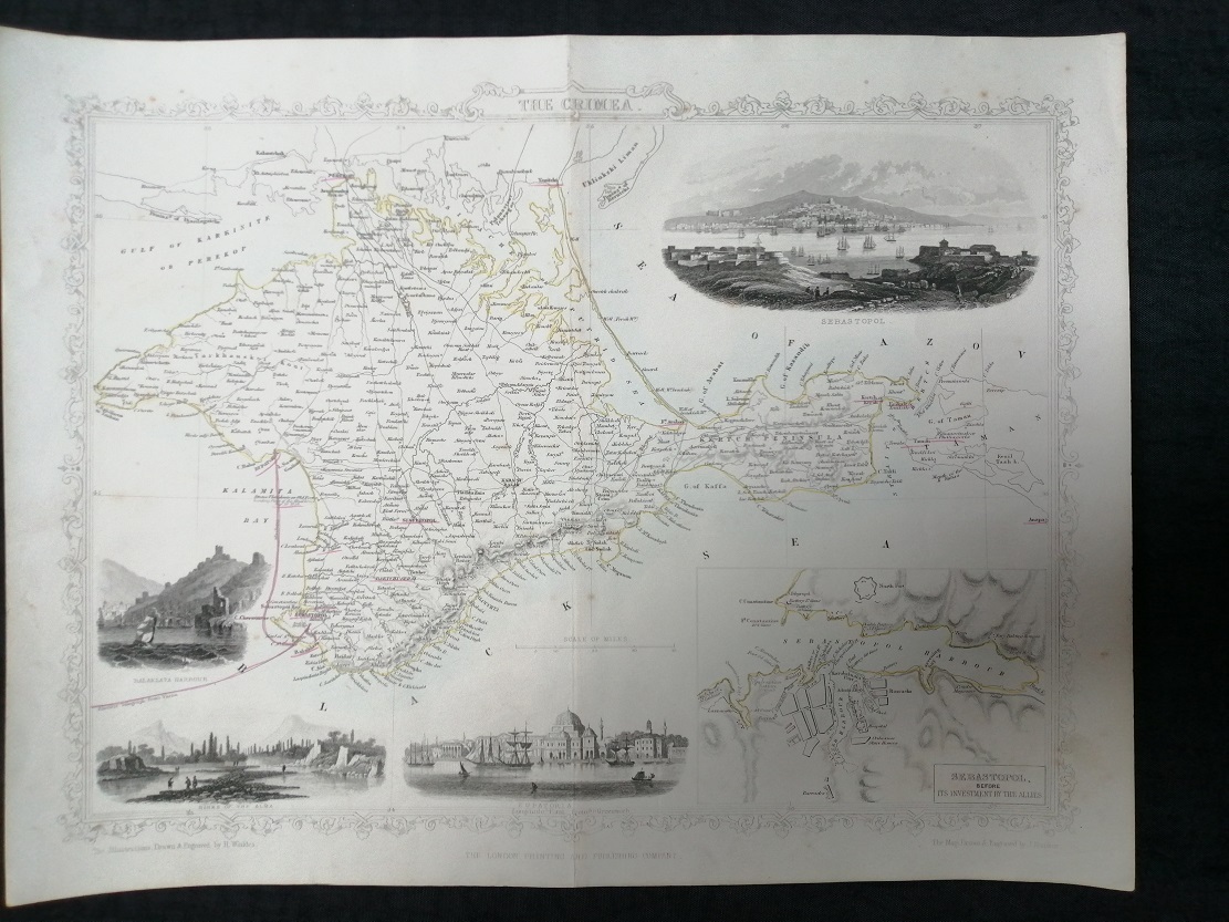 Карта Крыма 1853 год.