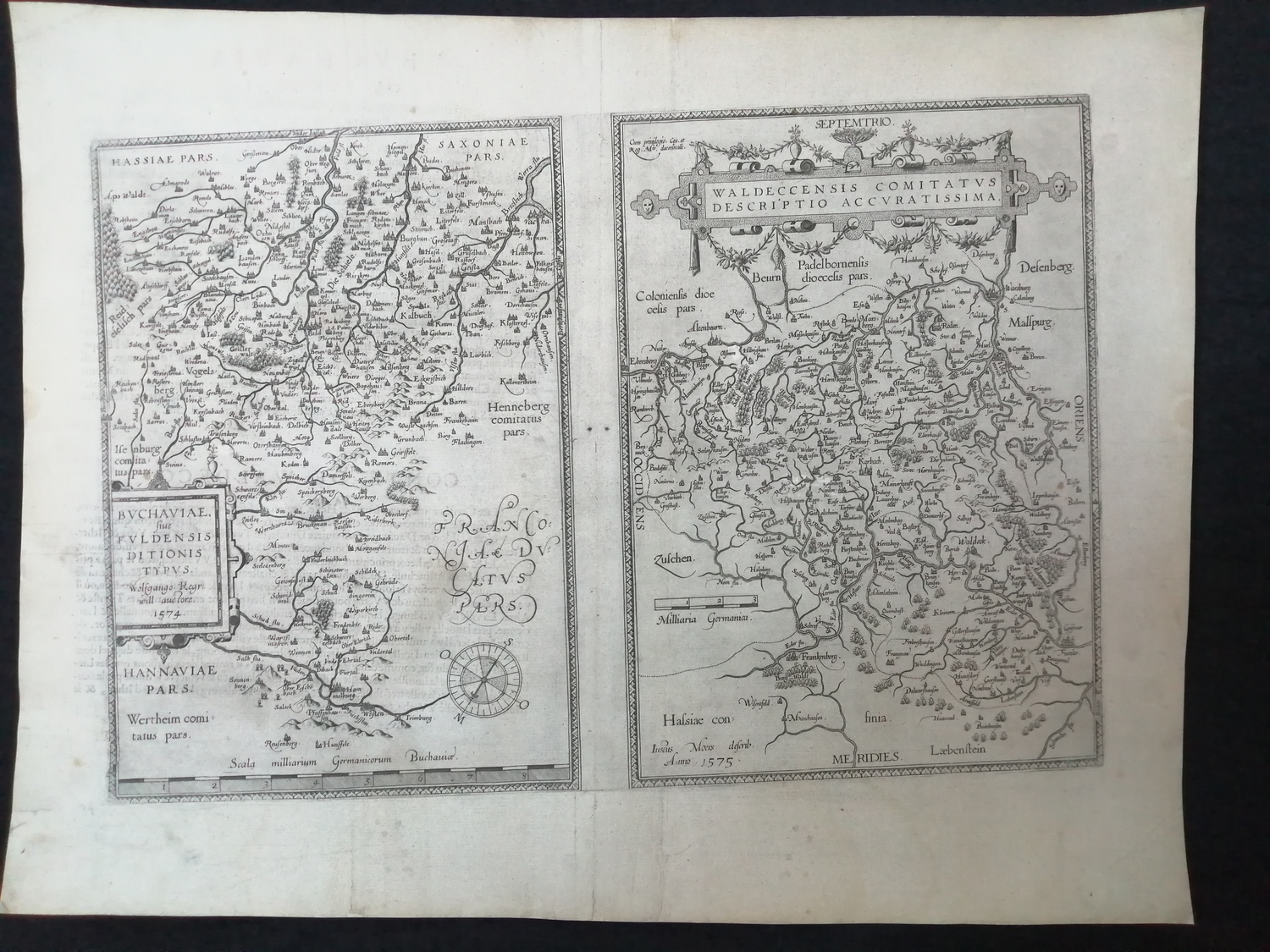 Карта германских земель Фульды и Вальдека 1581 год.