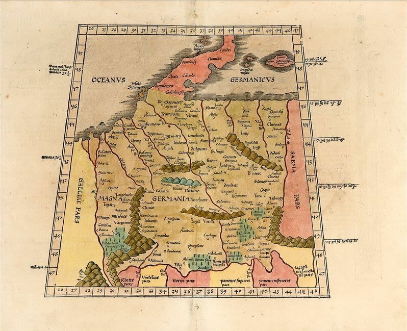 Антикварная карта Германии 1525 год. RRR