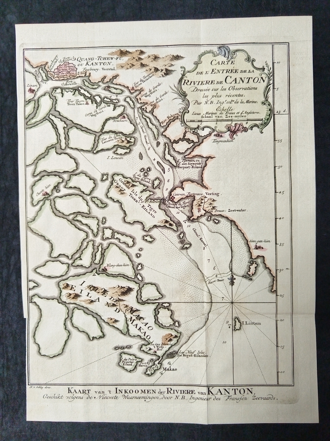 Карта Макао и Гонконга 1749 год.