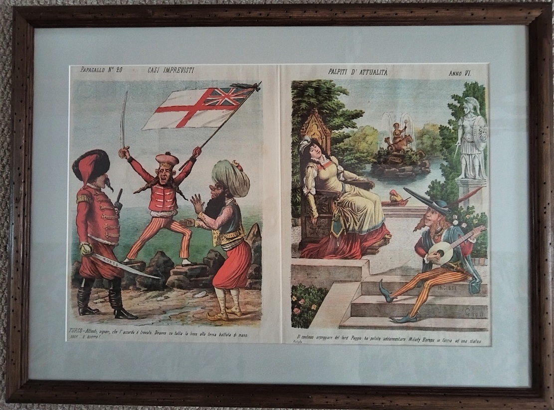 Двойная карикатура русско-турецкая война 1878 год.