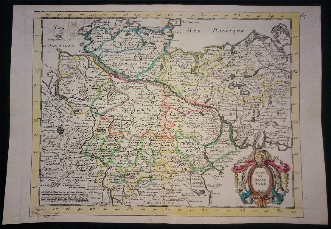 Антикварная карта Саксонии 1748 год.