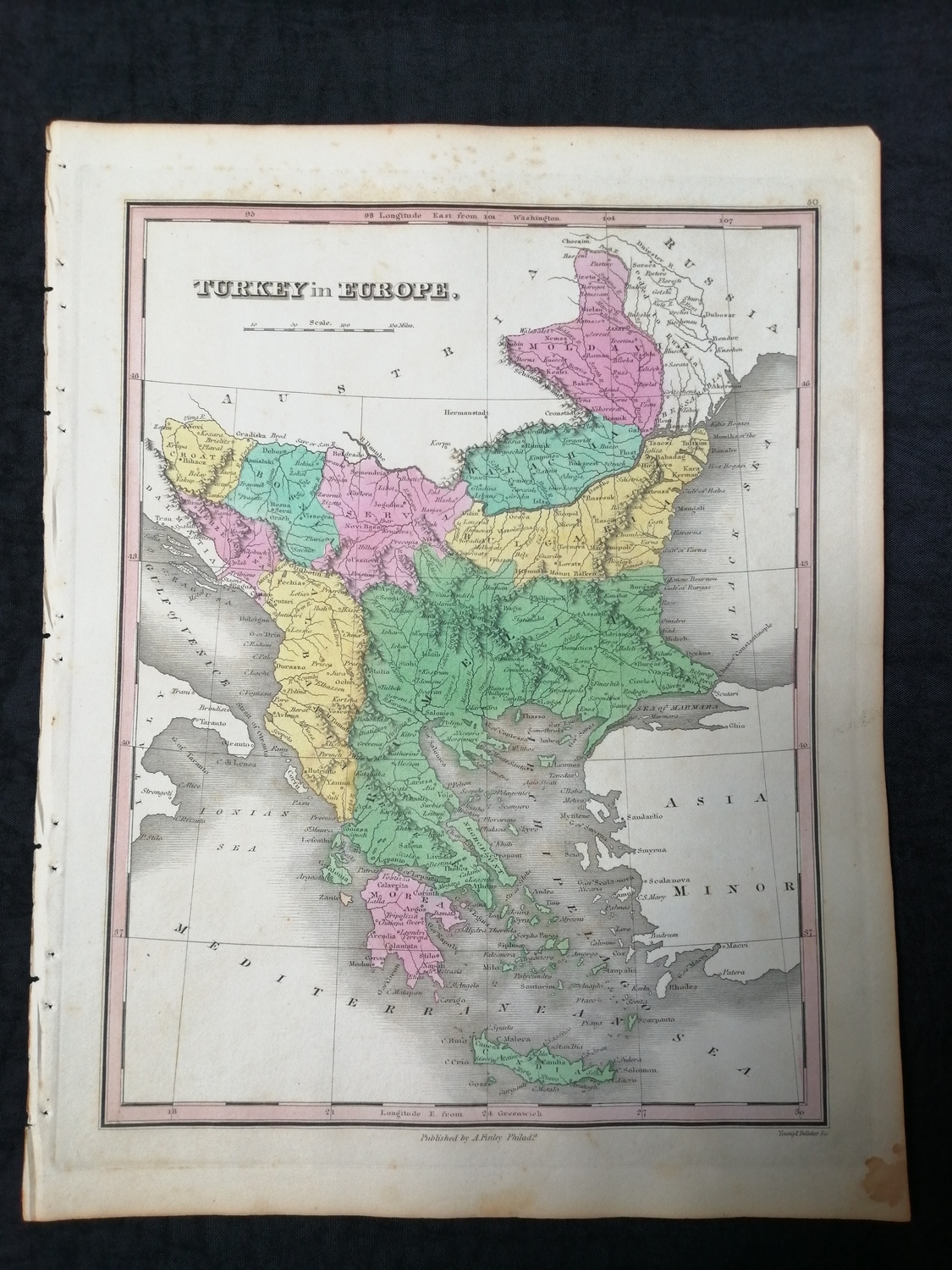 Карта Балкан 1824 год.