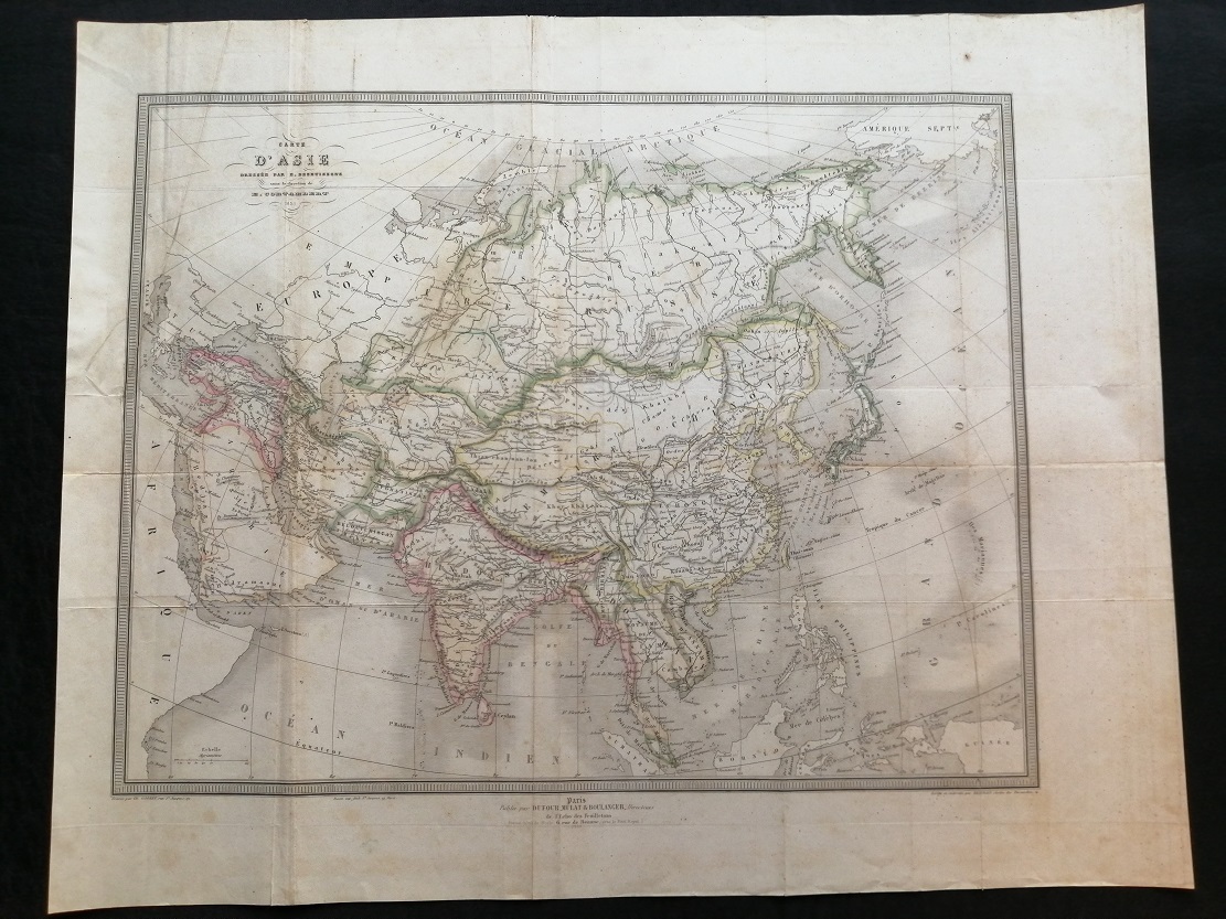 Карта Азии 1858 год.