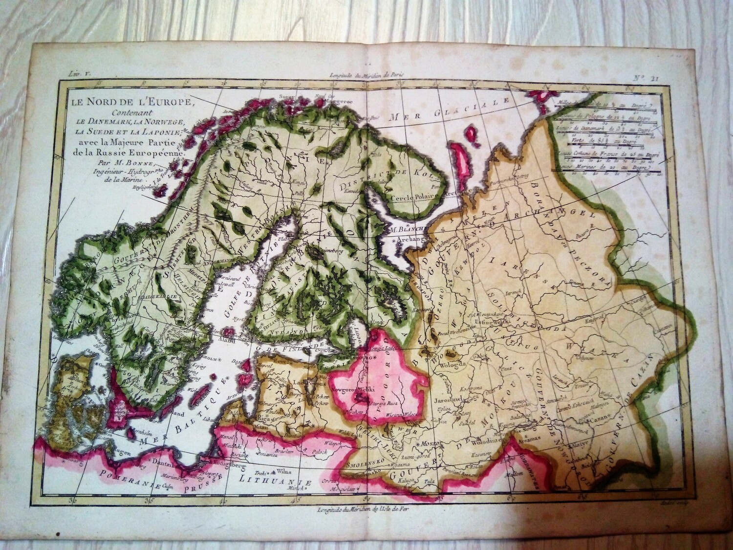 Антикварная карта Северной Европы, Балтики 1777 год.
