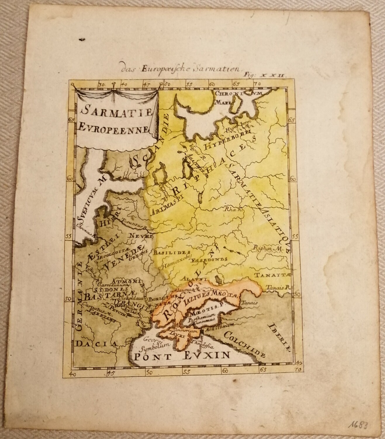Карта Сарматии 1683 год.