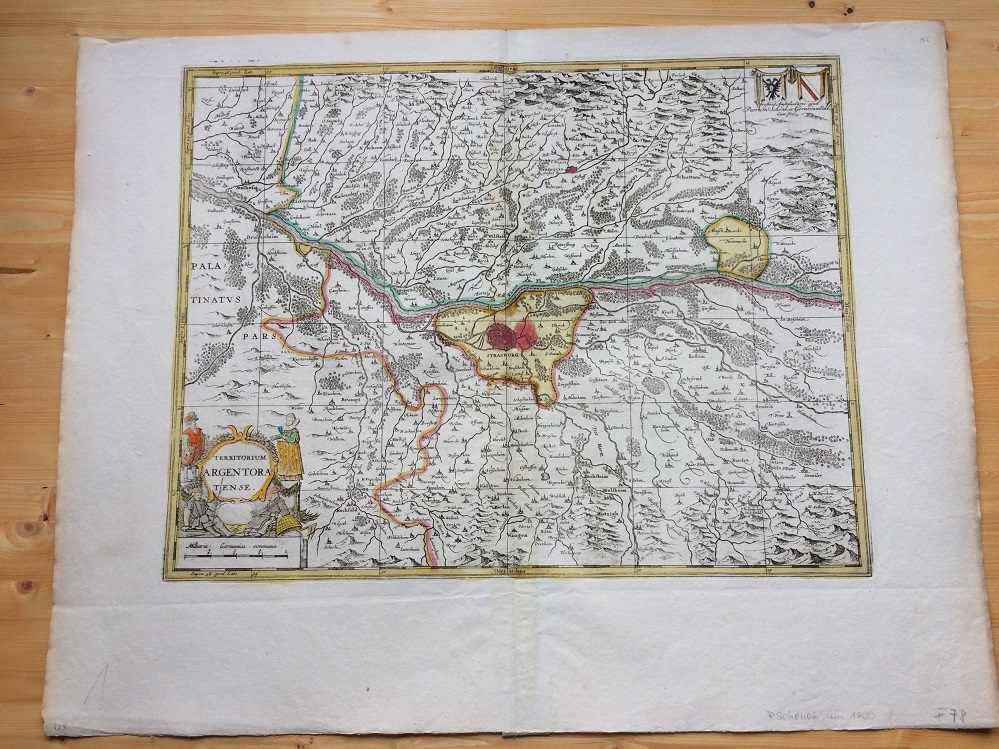 Антикварная карта Страсбурга 1700 год.
